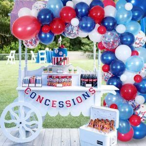 Amazon Hot 139PCS Red Blue Balloons Wedding Graduation Birthday Party Decorations