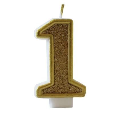 Glitter Gold Number Candles Birthday for Party