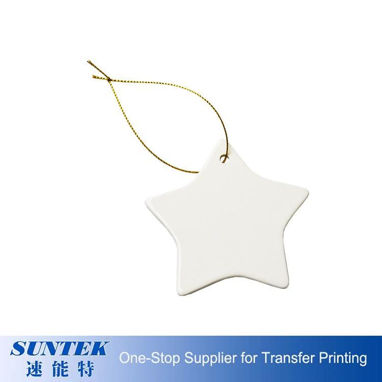 Wholesale Ceramic Christmas Pendant Sublimation Print Blank Christmas Ornaments