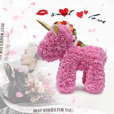 Rose Handmade Artificial Flowers Unicorn, Unicorn Birthday Decorations for Girls, Wedding Decoration, Birthday Party Decorations