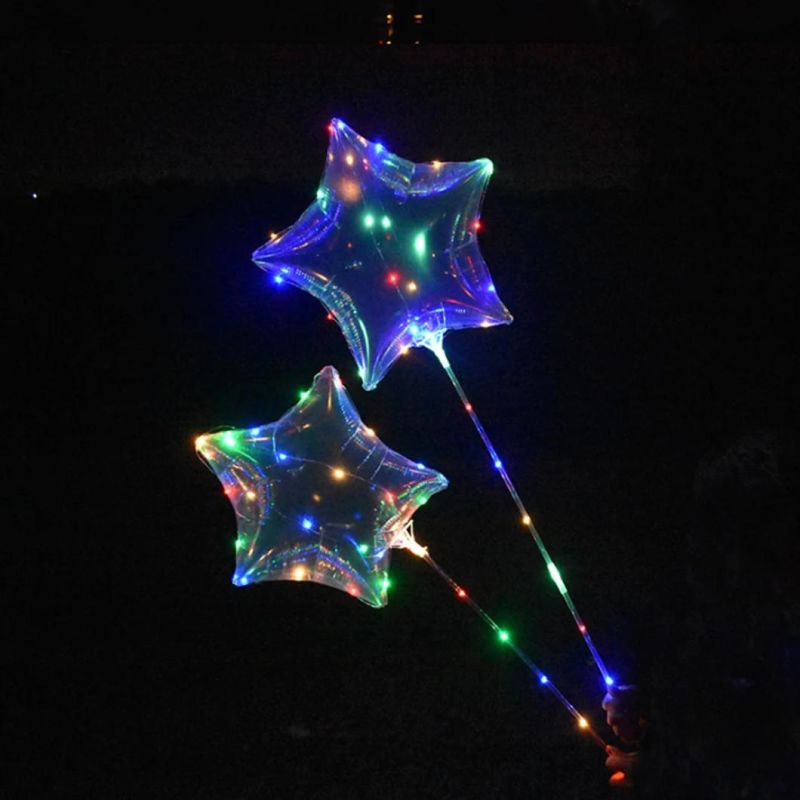 Flashing Light up LED Glowing Bobo Glitter Balloon Baloons