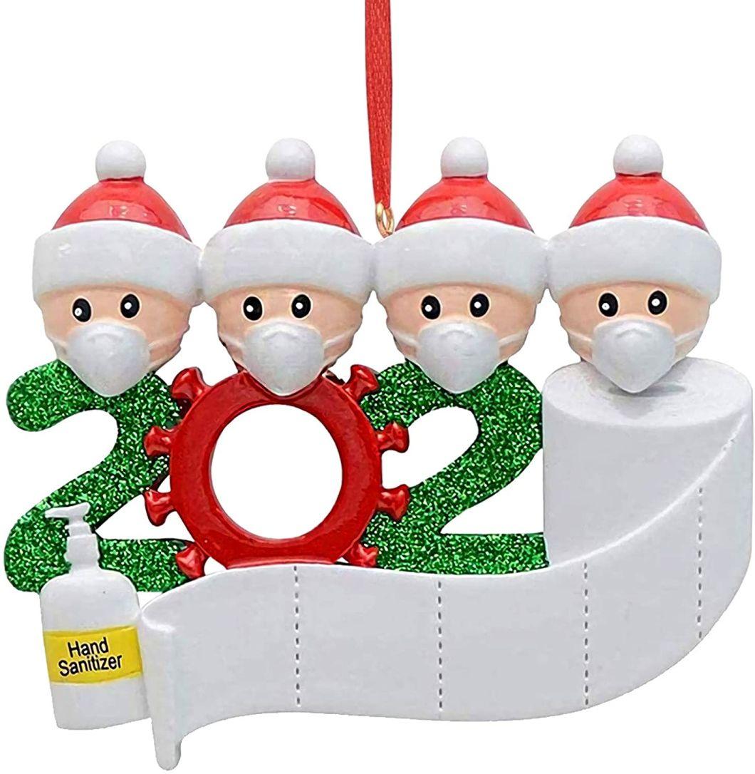 Personalized Quarantine Survived Christmas Ornament Kit, 2020 Customized Family Members Name Xmas Tree Pendants DIY Creative Gift (1, 2, 3, 4, 5, 6, 7)