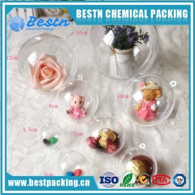 Fillable Transparent Ornament Christmas Hollow Two Part Plastic Ball