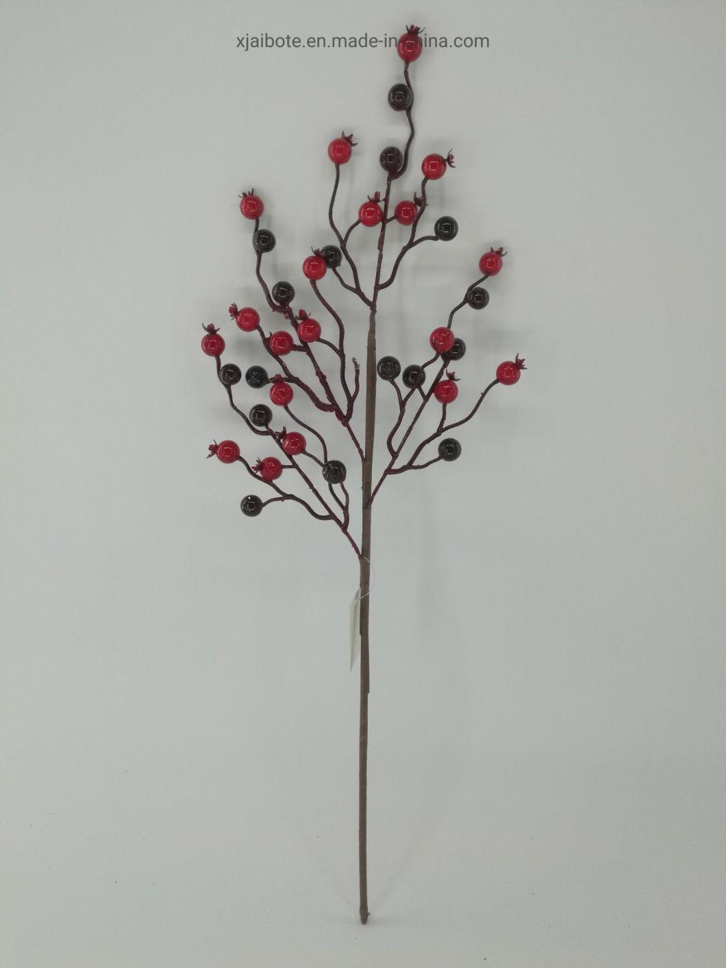Home Decor Fake Flowers Christmas Red Fruit Berry Bean Bouquet Branch Simulation Flower Bean Artificial Decorations