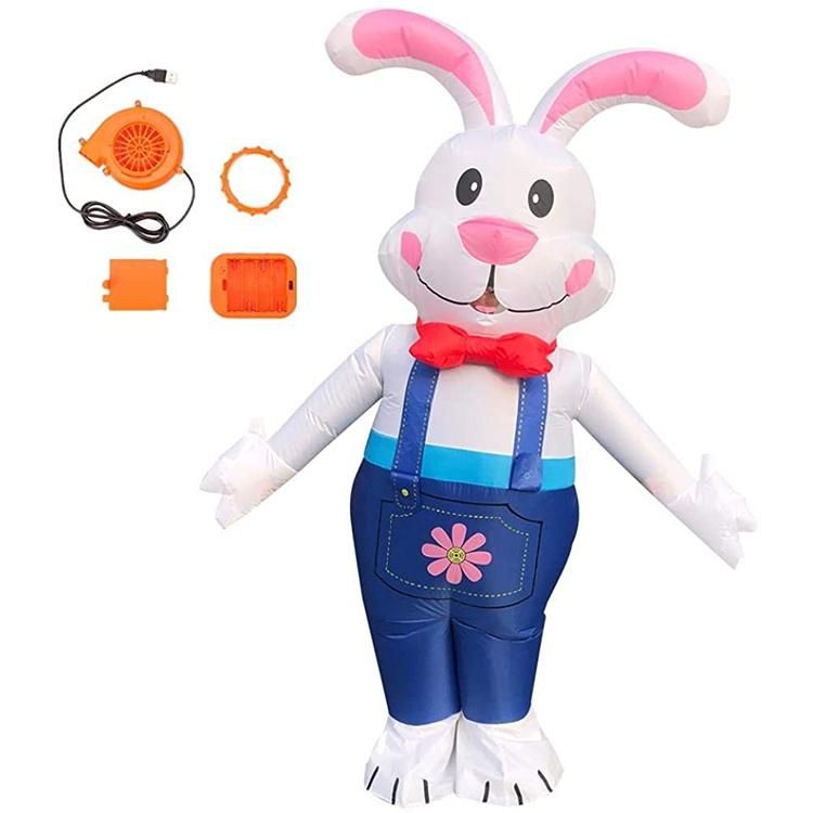Decorative Inflatable White Rabbit Easter Inflatable Bunny with LED Light