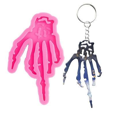 Halloween Skull Skeleton Shape Custom Silicone Keychain Molds for Epoxy Pendant DIY Crafts