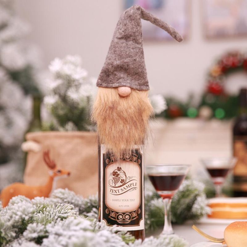 2021 New Christmas Hat Winebottle Decorations for Dress up Gifts