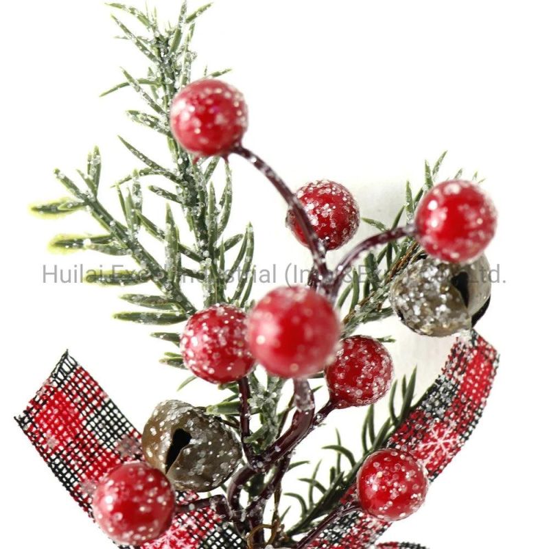 Mini Christmas Berry Pick Decoration Natural Pinecone Floral Branch Pick