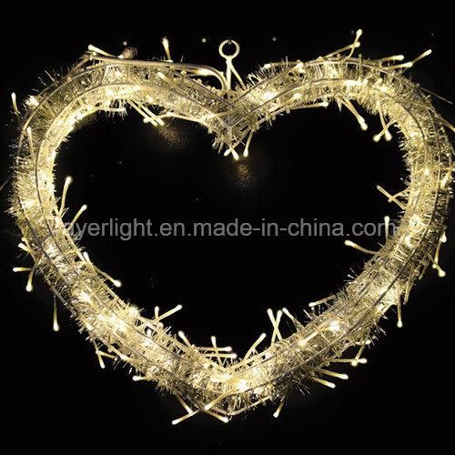 Wedding Decoration LED Motif Light LED Heart Lighting with Rose Flower