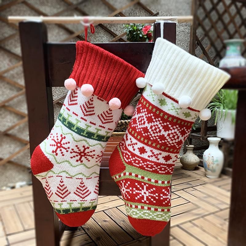 Wholesale Colorful Christmas Knitted Socks for Home Decoration