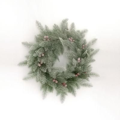 2020 Christmas Decoration, Red Fruit PE Christmas Wreath, Christmas Rattan Ox Horn Rattan Home Decoration Pendant