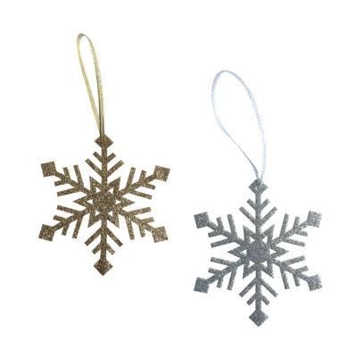 BSCI Custom Wholesale Gold Silver Glitter Snowflake Tree Ornaments Felt Christmas Decoration