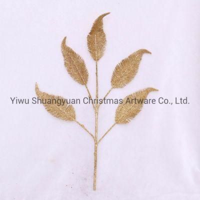 New Arrivals Artificial Christmas Decoration Glitter Leaves