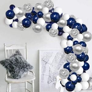 120PCS White and Blue Balloon Arch Birthday Party Wedding Combination