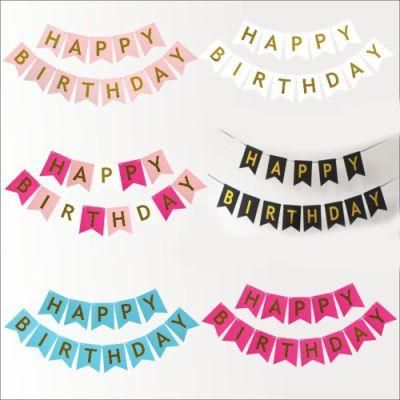 Happy Birthday Banner Party Decorations Paper Birthday Bunting Flag Banner