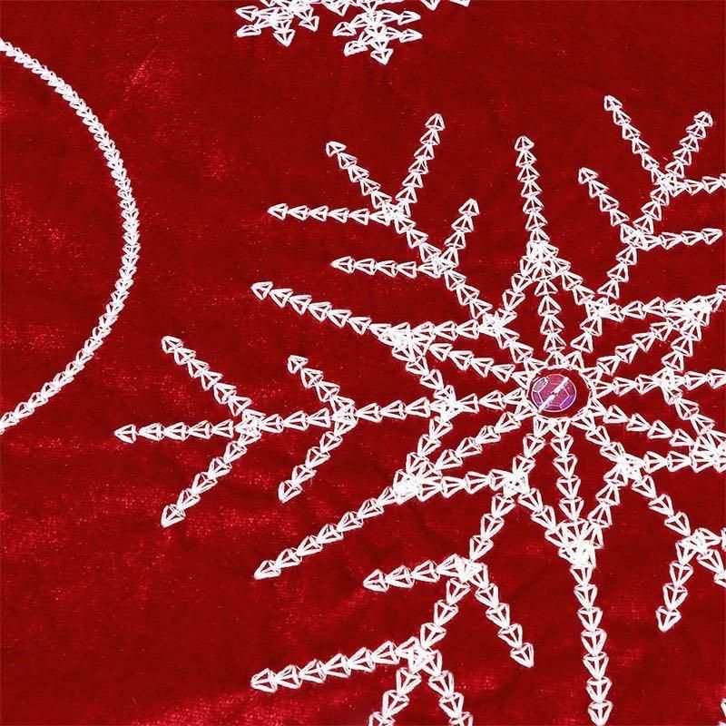 2020 New Christmas Tree Skirt Red Velvet Fabric Snowflake Tree Skirt Christmas Decoration Tree Skirt Cross-Border Hot Sale