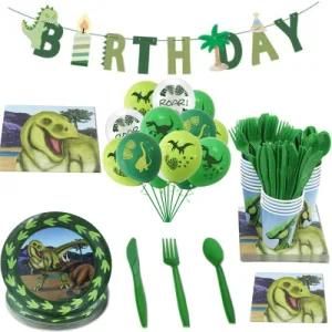 Dinosaur Theme Party Paper Plate, Cup, Tableware Aluminum Balloon Decorations