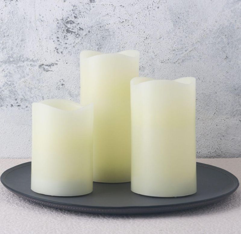 Flameless LED Wax Pillar Candle for Home Decor