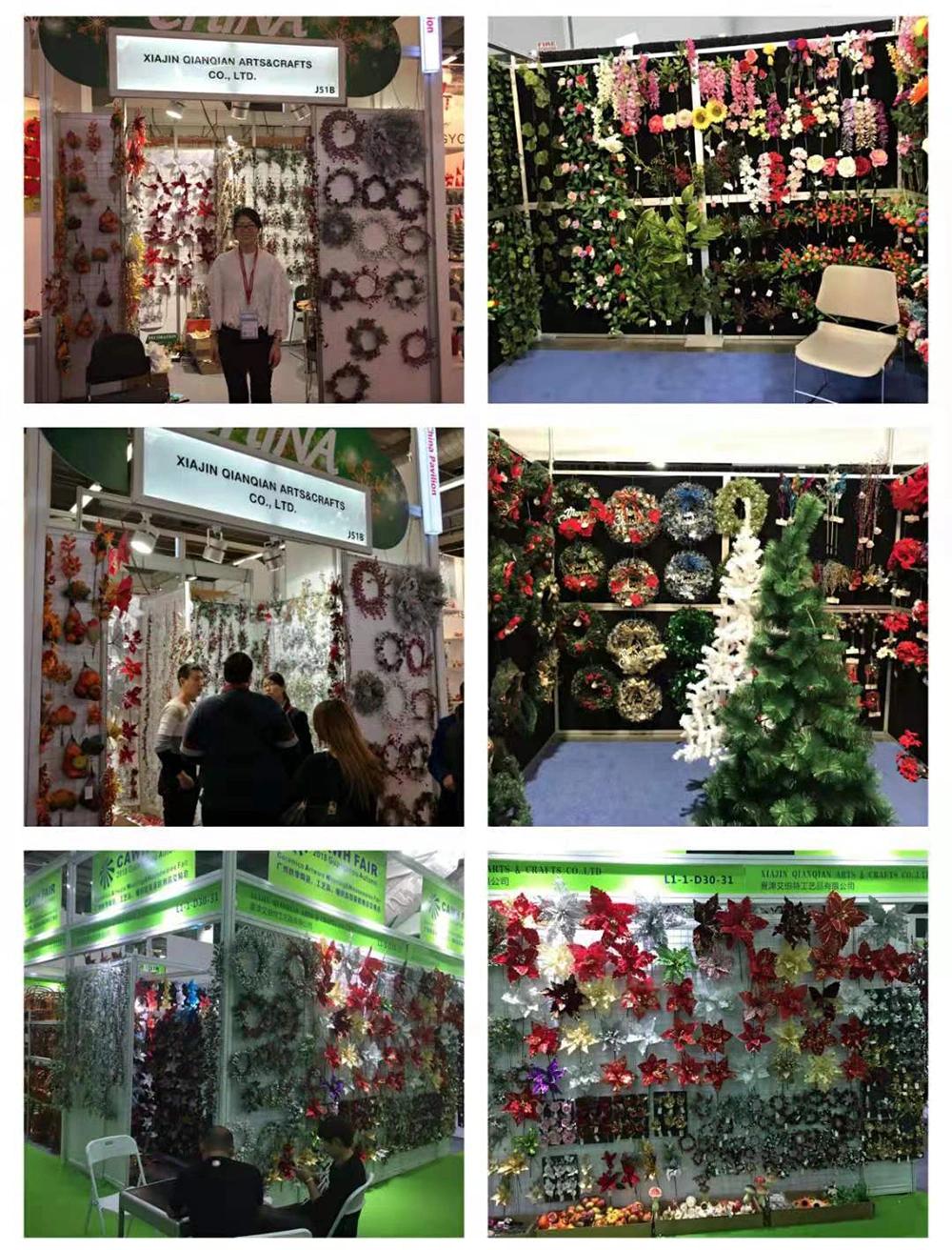 Wholesale Artificial Simulation Christmas Flower Poinsettia for Decoration Xmas Ornament