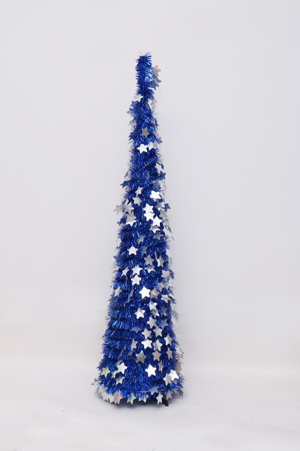 5 FT Pop up Tinsel Christmas Tree for Home Indoor Decoration, Shiny Christmas Tree