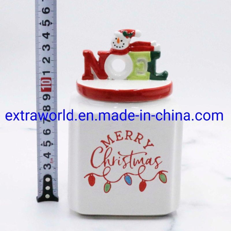 2021 New Design 3D Ceramic Storage Jar for Christmas