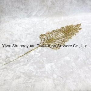 Gold Decorative Christmas Tree Branches with Glitter for Christmas Decoration