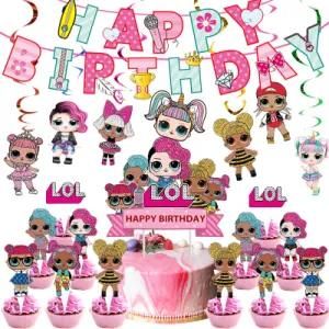 Surprise Doll Birthday Themed Party Banner Streamer Decoration Set