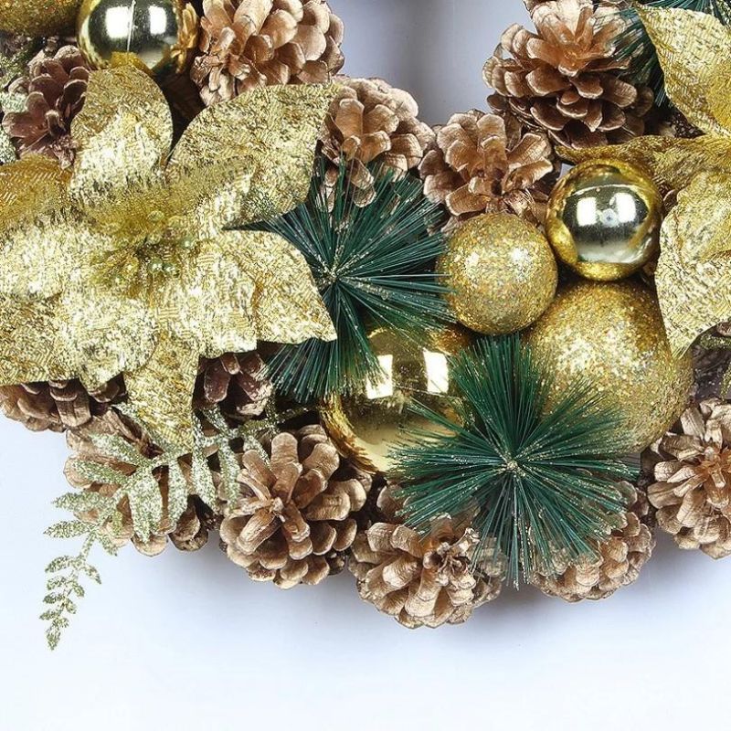 40cm Handmade Wreath Christmas Decoration Christmas Festival Layout Decorative Garland