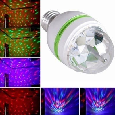 E27 3W Auto Rotating RGB LED Bulb Stage DJ Light Disco Party Lamp Home Decoration