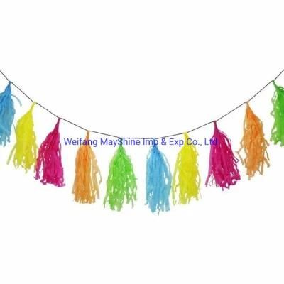 The Best Selling DIY Colorful Outdoor Party Decoration Tissue Paper Tassel Garland