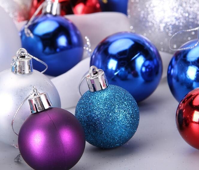 R2cm/3cm/4cm/6cm/8cm/10cm Colored Decorative Plastic Christmas Ball