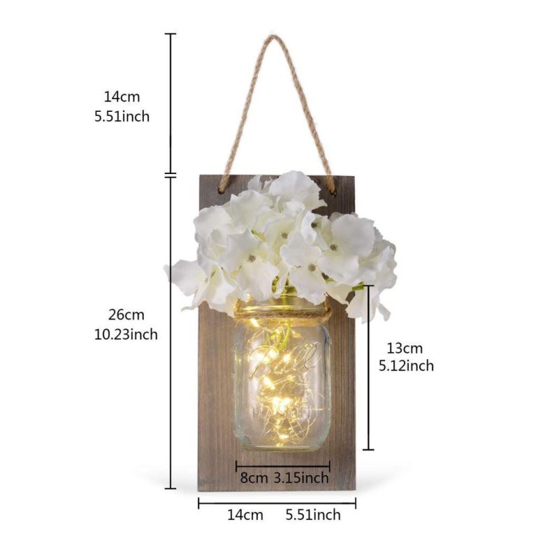 Jar Sconces with LED Lights for Home Kitchen Decoration