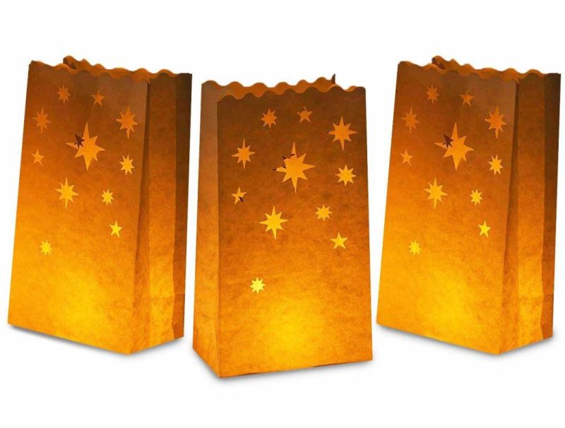 White Luminary Fireproof Paper Candle Bag for Party Decoration