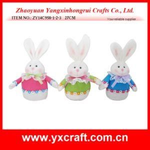 Easter Decoration (ZY14C958-1-2-3 27CM) Fabric Knitted Rabbit Easter