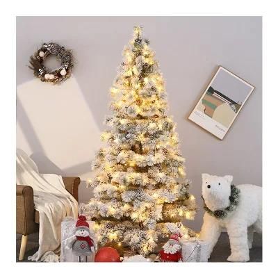 2021 New Design Factory Wholesale Christmas Snow Pine Needle Tree Decorated with Lights for Home Decoration