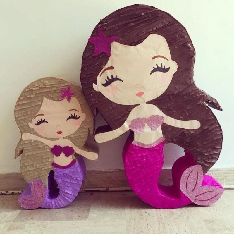 Small Kid Birthday Party Supplies Mexico Handmade DIY Mermaid Pinata