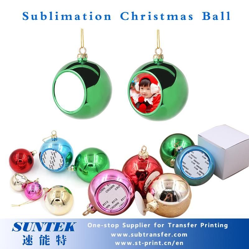 8cm Sublimation Christmas Ball Plastic Ornament