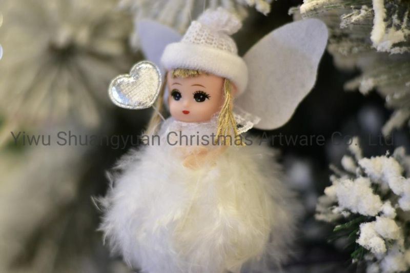 Stock New Design High Sales Christmas Plush Angel for Holiday Wedding Party Decoration Supplies Hook Ornament Craft Gifts