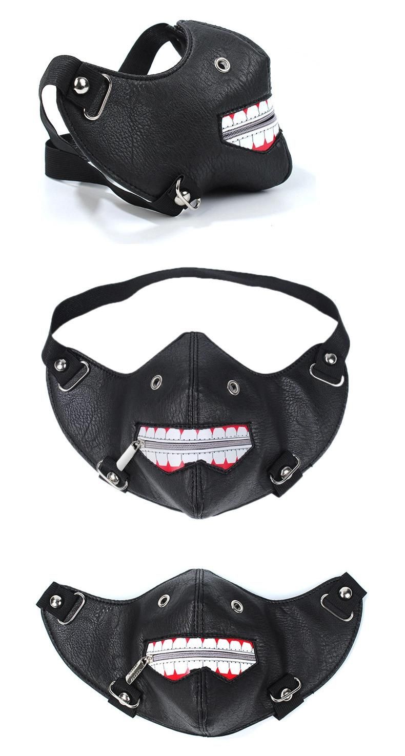 Factory Price Good Quality PU Leather Punk Mask Dance Mask Motorcyle Face Mask