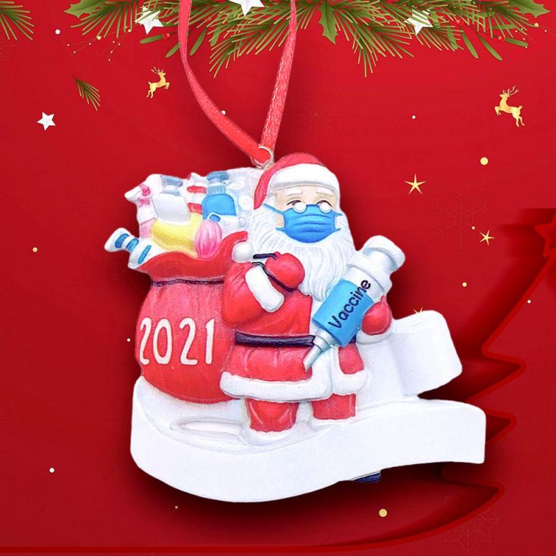 Custom 2022 3D Santa Christmas Decor Xmas Tree Hanging Santa Claus Hanging Ornament Snowflake Gift for Promotion