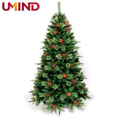 Yh1961 Outdoor Artificial Plastic Giant Christmas Tree with Pine Cone Red Berry
