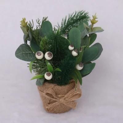 PVC Hot Sale Potted Artificial Mini Christmas Tree