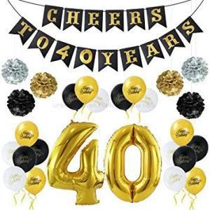 Umiss Paper POM POM, Letter Banner&prime;s 40th Birthday Party Decoration
