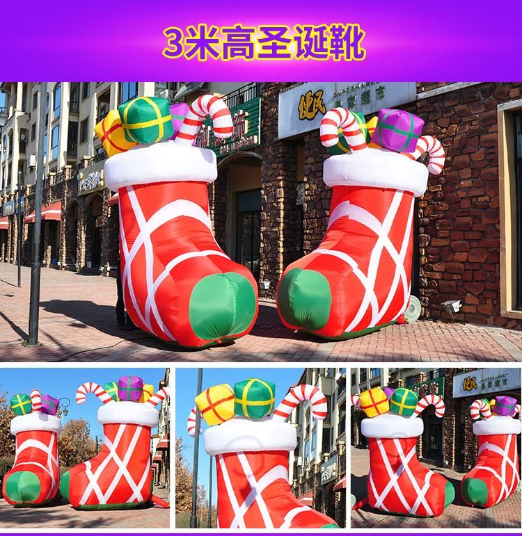 Boyi Large Inflatable Santa with Gifts Boxes for Christmas Yard Decoration