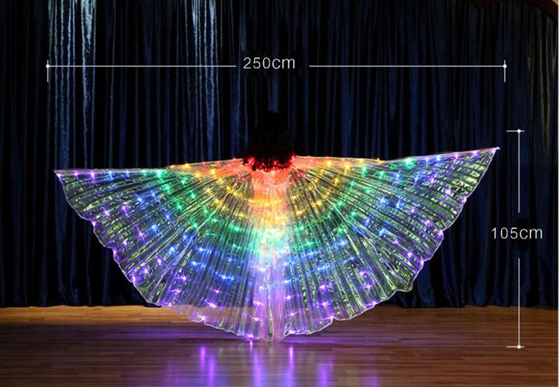 Children′s Color LED Light up Wing Belly Dance Prop Cloak