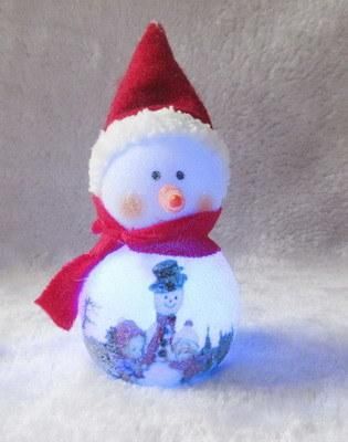 Cheap Price Children Like Cute Button Battery Operated Lighting Christmas Snowman Doll