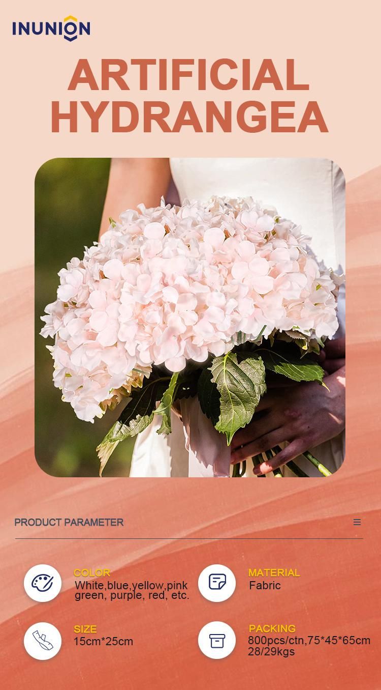 Wholesale Mini Hydrangea Ball Faux Flower Fresh Artificial Wedding Rose Flower for Wedding Wall