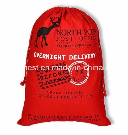 Christmas Gift Lovely Santa Drawstring Bag