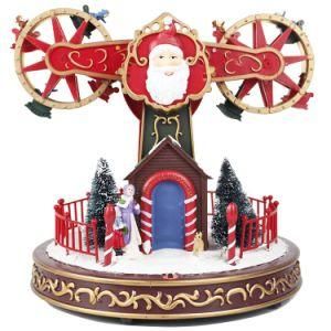 Wholesale Hotsell Illuminated Plastic Christmas Decor Custom Electronic Ferris Wheel Music Box for Gift