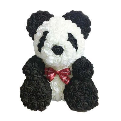 Wholesale Custom Foam Rose Teddy Bear Panda Gift for Valentine&prime;s Day